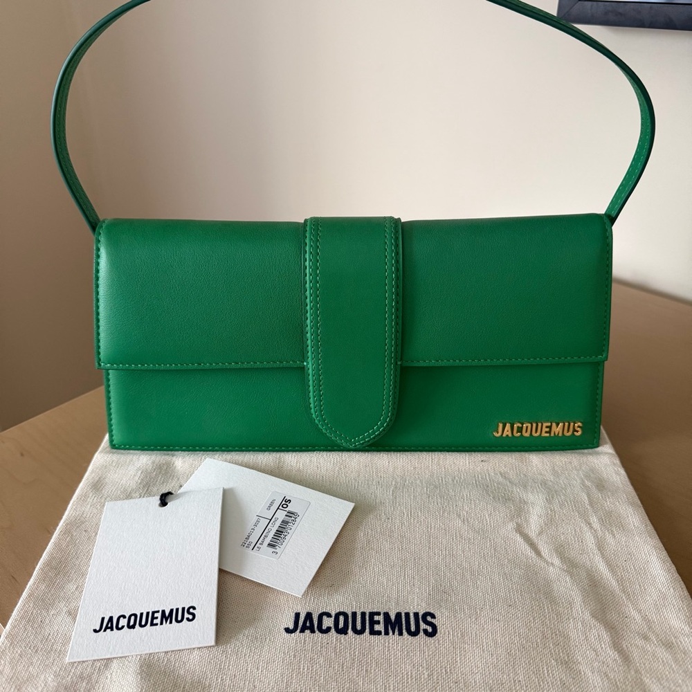 Green Jacquemus Le Bambino Long Leather Bag